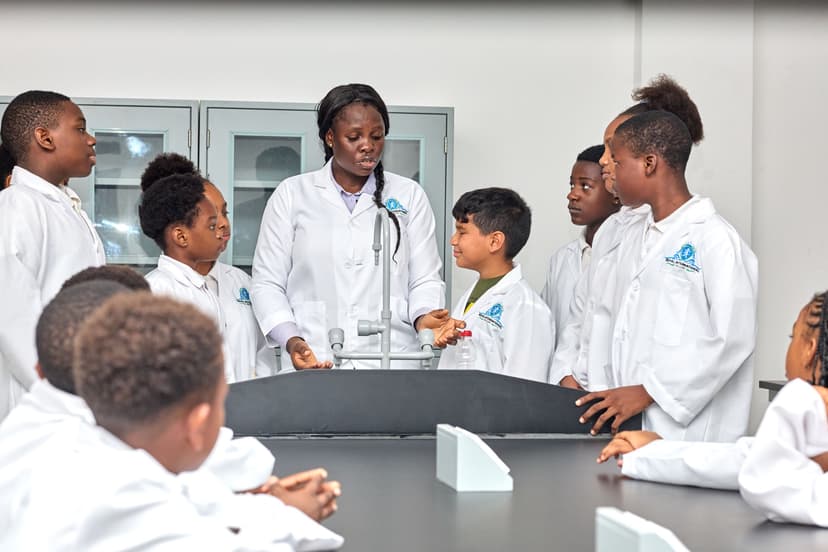 Students at the science lab