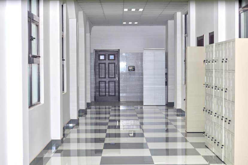 Inside the school building