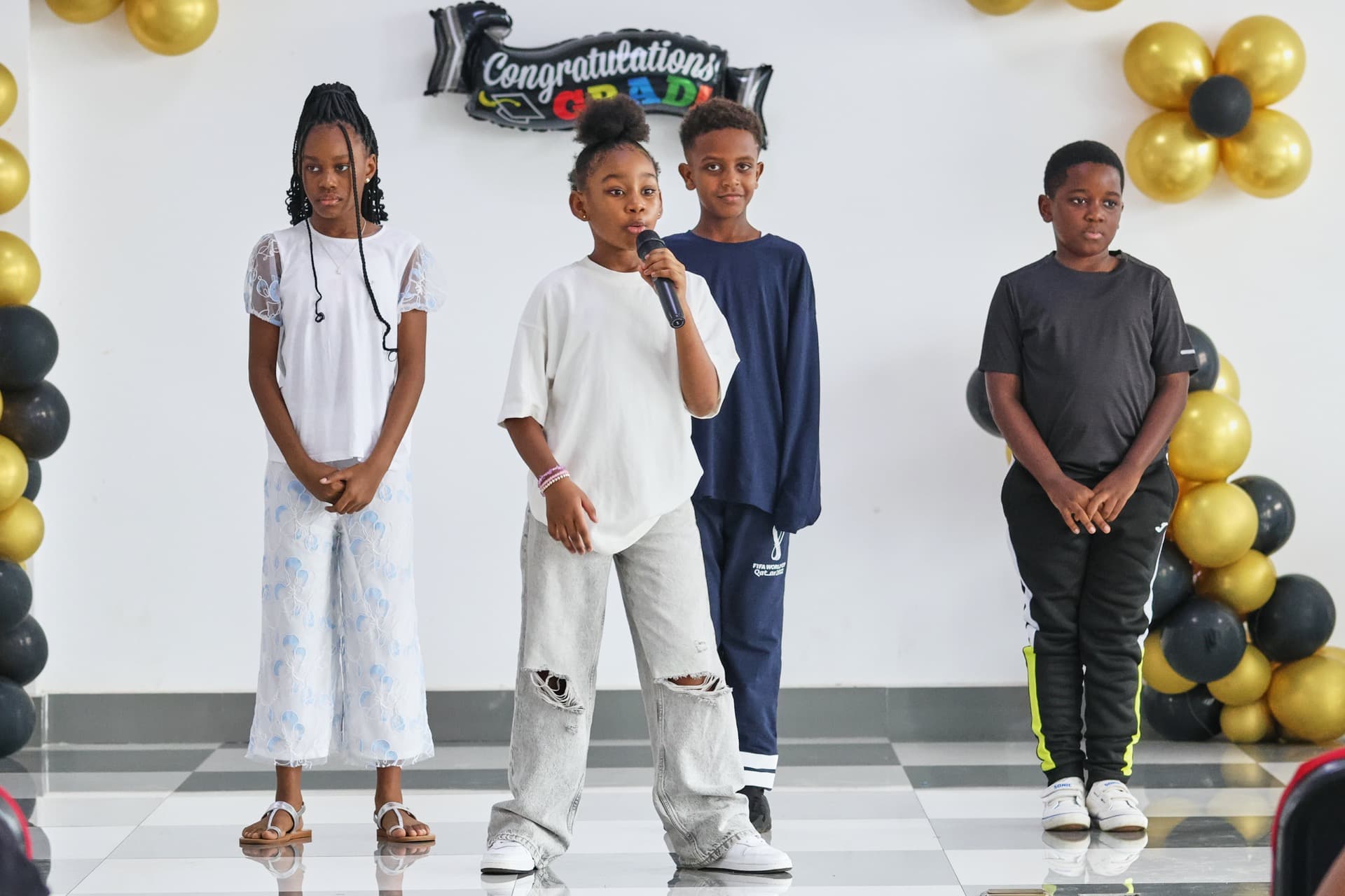 Students participating in a community service project